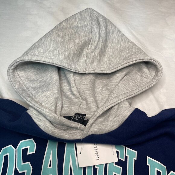 Forever 21 Unisex Navy & Gray “Los Angeles” Hoodie – Fits Men & Women – Size S – - Picture 5 of 10